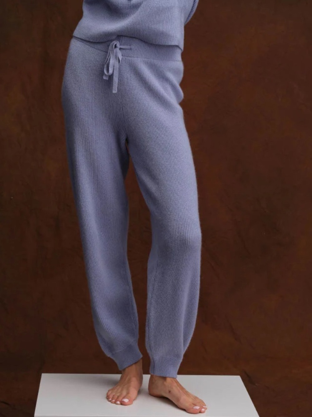 The Cashmere Project 100% cashmere rubbed lounge pants moon blue NWT